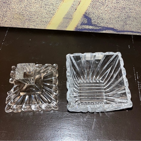 Vintage Sugar Condiment Bowl Lid Chrystal clear industry made in Poland 24% lead - Picture 6 of 7